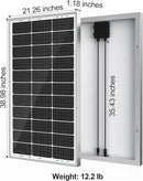 SOLPERK 2PCS Solar Panels 100 Watt 12 Volt, High-Efficiency Monocrystalline Solar Panel for Home, RV, Camping, Marine, Rooftop, Off-Grid Applications, 2-Pack 100W, SK-M200W by CozyNest Decor