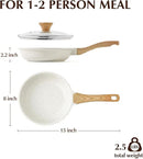 SENSARTE Nonstick Ceramic Frying Pan with Lid 8/9.5/10/11/12.5 Inch Omelet Pan Skillet, Free of Intentionally Added PFAS/PTFE Non-toxic Chef's Pan Induction Compatible Pan, Heat Resistant Handle by CozyNest Decor