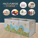 Extra Large Toy Storage Organizer with Lid - Sturdy, Collapsible Toy Chest Storage Box with Cute Design - Toys Bin with Dividers for Kids, Boys, Girls, Nursery, Bedroom, Play room 37"x16"x14" by CozyNest Decor