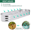 POTEY Galvanized Raised Garden Bed 2Pcs, Metal Planter Boxes Outdoor for Vegetables Flowers Herb, Oval Large Planter Raised Beds Kit with Weed Barrier Fabric and Soil Ventilation Holes (5.7L*1.7W FT) by GreenHaven Gardens