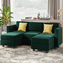 Belffin Modular Sectional Sofa with Double Chaise Velvet U Shaped Sofa Reversible Sectional Couch with Storage Green by CozyNest Decor