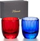 KAMMAK Crystal Whiskey Glasses Set of 2, 7oz Old Fashioned Glasses Stemless, Hand Blown Colored Cocktail Glasses, Engagement Gifts for Couples, Women, Men by CozyNest Decor
