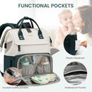 LOVEVOOK Diaper Bag Backpack, Baby Bag with Changing Station, Large Diaper Backpack for Moms Dads, Waterproof Leather Accents Baby Boy and Girl Bag for Travel Baby Essentials, Dark Green-Beige by TinyTreasures Baby Boutique