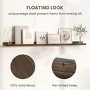 Floating Shelves for Wall, Picture Ledge Shelf 48 Inch Solid Wood Set of 2, Rustic Wall Shelves with Lip, Kids Bookshelf, Photo & Picture Live Edge Floating Shelves for Bedroom, Living Room, Kitchen by CozyNest Decor