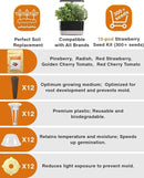 Red Strawberry and Pineberry Seed Pod Kit for AeroGarden, idoo, Ahopegarden, MUFGA with Strawberry, Pineberry, Radish, Red/Golden Harvest Cherry Tomato - Compatible with All Hydroponics (12-Pod) by GreenHaven Gardens
