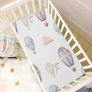 Watercolor Hot Air Balloon Crib Sheets for Boys and Girls, Fitted Baby Crib Sheets Soft and Breathable Mini Crib Sheets 52 X 28 X 9 Inches by TinyTreasures Baby Boutique