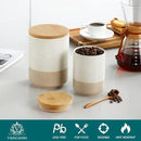 vancasso Sabine Coffee Storage Jar, 36 Oz Ceramic Kitchen Canister with Airtight Wood Lids, Coffee Container for Ground Coffee, Tea, Sugar, Nuts, Candy, Spices by CozyNest Decor