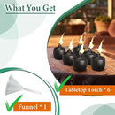 6-Pack Citronella Tabletop Torches, MQKIWAO 21 oz Table Top Torches for Outdoor, Metal Oil Burner Candles, Garden Torches with Fiberglass Wick for Yard, Patio, Deck, Garden, Party, Landscape by GreenHaven Gardens