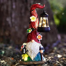 TIJNN Solar Garden Gnome Statue with Lantern, Dwarf Gardener Outdoor Decor for Patio, Yard, Porch Garden Gifts by CozyNest Decor