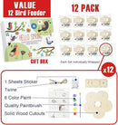12 Pack Bird Feeder Craft Kits for Kids Ages 3-5 4-8 8-12, DIY Wooden Art Painting Outdoor Bulk Toys for Boys & Girls, Easter Christmas Gifts, Party Favor Gifts for Nature Loving Children by GreenHaven Gardens