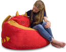 Posh Creations Cute Soft and Comfy Bean Bag Chair for Kids, Large, Animal - Red Dragon by TinyTreasures Baby Boutique