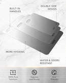 Titanium Cutting Board, 100% Pure Titanium Cutting Boards For Kitchen, Best Non Toxic titanium chopping board, Dishwasher safe, Hygiene and Durability for Meat, Fruit, and Vegetables (12.6L*8W) by CozyNest Decor