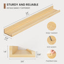 Picture Ledge Shelf, Solid Pine Wood Floating Shelves Set of 2, 24 Inches Nursery Book Shelves for Toys Storage, Kids Bookshelf Wall Mounted for Living Room Decor Photo Frames, Unfinished Natural by TinyTreasures Baby Boutique