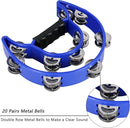 EASTROCK 3 Pack Double Row Tambourine Metal Jingles Hand Held Percussion Half Moon Tambourine for Kids, Adults, KTV, Party (Black, Blue, Red) by TinyTreasures Baby Boutique