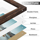 Vittanly 6x8 Picture Frames Set of 9, Shatter Resistant Plexiglass, Display 4x6 Pictures with Mat or 6x8 without Mat, Photo Frames for Wall or Tabletop, Engineered Wood, Brown by CozyNest Decor