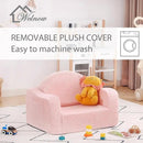 Welnow 2-in-1 Kids Sofa Chair, Convertible Toddler Chair Flip Out Children Sofa Chair with Wave Armrests Folding Kids Play Sofa with Side Pockets & Removable Cover Armchair for Girl or Boy by CozyNest Decor