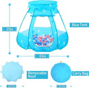 Baby Ball Pit for Toddler with 50 Balls, Kids Pop Up Play Tent for Girls, Princess Toys for Children Indoor & Outdoor Playhouse with Carry Bag (Bule: Pink/White/Babyblue, 109x90cm/50 Balls) by TinyTreasures Baby Boutique