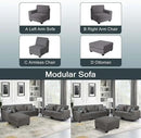 L Lengend Vansen Modular Sectional Sofa U Shaped Couch with Ottoman Modern Reversible Corner Sectional Couch for Living Room (Dark Grey, 2+3 with Ottoman) by CozyNest Decor