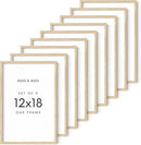 HAUS AND HUES 12 by 18 Picture Frame Set of 9-12 x 18 Poster Frame, 18x12 Light Wood Frame, 12x18 Frame, 12 x 18 Frame Natural Wood, 12 x 18 Picture Frame Wooden (Beige Frame) by CozyNest Decor