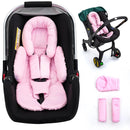Infant Car Seat Insert with 3 Shoulder & Crocth Covers, Thickened Carseat Head and Body Support for Infant, Reversible Baby Car Seat Cushion for Boys Girls, Soft Mink Dot Newborn Insert for Preemie by TinyTreasures Baby Boutique