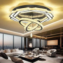 Flashing God Large Chandelier Dia 40" Black Crystal Chandelier Flush Mount Ceiling Light for Bedroom Living Room Dining Room Hallway Dimmable 3 Rings LED Celing Lighting Fixtures by CozyNest Decor