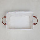 LANGYASHAN Rectangular Storage Bin Collapse Canvas Fabric Cartoon Storage Basket with Handles for Organizing Home Kitchen Boys and Girls Toys Office Closet Shelf Baskets(Rec Cloud Rainbow) by TinyTreasures Baby Boutique