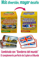 Menique Explore The World Memory Matching Game – Spanish Edition – 100 Cards (50 Pairs) with Iconic Landmarks, Country & Flag – Educational Geography Game in Spanish. by TinyTreasures Baby Boutique