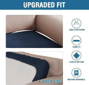H.VERSAILTEX Velvet Stretch Individual Couch Cushion Cover Plush Cushion Slipcover for Loveseat Sofa Cushion Furniture Protector Seat Cushion Sofa Cover (1 Piece Sofa Cushion Cover, Navy) by CozyNest Decor