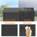 120 Gallon Resin Deck Box, Lockable Patio Outdoor Storage Box for Furniture, Garden Tools and Tools Storage, Waterproof Outside Storage Boxes - Black by GreenHaven Gardens
