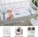 Custom Nursery Crib Bedding Set: Personalized Name 4 Piece Fox Pattern Baby Crib Sets for Girls - Toddler Double Layer Blanket Set, Comfortable Crib Bed Sheets for Baby Toddlers by TinyTreasures Baby Boutique