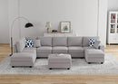L Lengend Vansen Modular Sectional Sofa U Shaped Couch with Ottoman Modern Reversible Corner Sectional Couch for Living Room (Light Grey, U Shaped Sofa-4) by CozyNest Decor