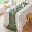 Sioloc 1 Pack Sage Green Cheesecloth Table Runner Fall Autumn Decor for Home 10ft Table Cloth for Tea Wedding Birthday Party Baby Bridal Shower Halloween Thanksgiving by CozyNest Decor