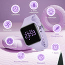 Kids Watches for Girls Boys Digital Sport Watch with Step Counter Pedometer Vibration Alarm Clock, No App Waterproof Fitness Tracker Kids Watch Boys Girls Teens Students Ages 5-16 by TinyTreasures Baby Boutique