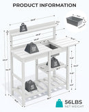 SERWALL Potting Table for Outside All Weather Use- White by GreenHaven Gardens