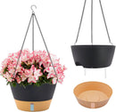 ZMTECH 12 Inch Hanging Planters for Indoor Plants, 2 Pack Self Watering Hanging Planter with Visual Reservoir, Hanging Pots for Plants Outdoor with Drainage Hole and Plant Hanger(Gray) by GreenHaven Gardens