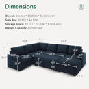 HONBAY Sectional Sleeper Sofa with Pull Out Bed U-Shape Sectional Couch Sleeper Bed with Storage Chaise Lounge Living Room 6 Seater Sectional Sofa Bed,Velvet Dark Blue by CozyNest Decor