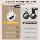 Upgrade Waterproof 2 Pack Airtags Holder with Apple Airtags Keychain, Hard PC Air Tag Case, Anti-Scratch & Shock Air tag Holder, Men's Women's Keyrings & Keychains-White+Rose Red by TinyTreasures Baby Boutique
