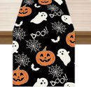 XCHI Boo Spooky Ghost Pumpkin Halloween Table Runner Burlap Table Decoration for Home Kitchen Dining Dinner Indoor Holiday Farmhouse Decor 13x48 Inch by CozyNest Decor