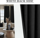 Black Out Curtains 108 Inches Long 2 Panel Burg for Bedroom Window Solid Modern Blackout Linen Drapes Back Tab Sun Heat Cold No Light Blocking Curtains for Winter Living Room Blinds Shades Elegantes by CozyNest Decor