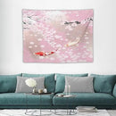 Houselerax Japanese Koi Fish Tapestry, Cherry Blossoms Asian Oriental Pink Flower Branch Koi Fish Carp Tapestries Wall Hanging for Bedroom Living Room Office Decor 40"x30" by CozyNest Decor