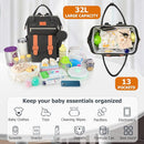 PIIOSER Diaper Bag Tote with Ice Pack, Large Capacity & Waterproof Diaper Bag Backpack for Moms Dads, Insulated Baby Tote Bag with Changing Pad, Stroller Straps & Pacifier Case, Black by TinyTreasures Baby Boutique