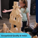 Standard Unit Building Blocks for Toddlers with Storage Tray (64 Pcs) Sanded Wood Blocks for Children, Original STEAM, and STEM Learning, Classic Wooden Toys for Kids Parties and Classrooms by TinyTreasures Baby Boutique