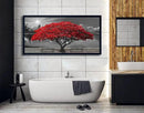 Black and White Red Tree Wall Art Canvas Print Picture Large Red Tree Landscape Modern Artwork for Living Room Bedroom Office Home Wall Decor With Frame 29X58inch Black Framed by CozyNest Decor