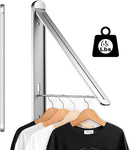 Wall Mounted Clothes Drying Rack - Foldable Indoor Laundry Rack,Space Saving Collapsible Clothes for Bathroom, Dorm, Apartment, RV, Laundry Room Organization.(Silver-Aluminum) by TinyTreasures Baby Boutique