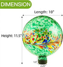VOREEN 10-Inch Glass Gazing Ball, Outdoor Gazing Globe, Reflective Ball Yard Decoration for Homes, Patio, Lawn and Gardens, Gift for Mom Wife Friend, Phoenix Tail Design, Green by CozyNest Decor