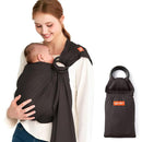 Mamaway Baby Ring Sling Carrier - Newborn and Toddler Sling (Supports up to 165lbs), IHDI Certified, Rayon & Linen Made, Soft & Breathable, Nylon 66 Safety Rings, Storage Pocket Design, Charcoal by TinyTreasures Baby Boutique