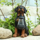 Garden Dog Statues Outdoor Decor, 13" Solar Powered LED Lights Outdoor Statue Garden Decorations Rottweiler Figurine for Patio, Lawn, Yard Art Decoration, Housewarming Garden Gift by CozyNest Decor