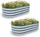 Gardmax 2 Pack Galvanized Raised Garden Bed, Lightweight Planter Boxes Outdoor with Easy Assembly, Large Garden Bed for Vegetables, Fruits, Flower Silver by CozyNest Decor