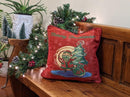 DaDa Bedding Red Santa Claus Christmas Woven Tapestry Throw Pillow Cover - 16" x 16" (17615)