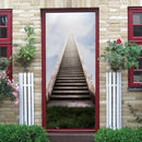 3D Door Stickers Murals - Stairs - Peel and Stick - Waterproof & Washable - Matt Finish - Modern Style - White - 31.5" x 78.7" (2 PARTS) by GreenHaven Gardens